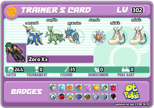 Zoro Xx Card otPokemon.com