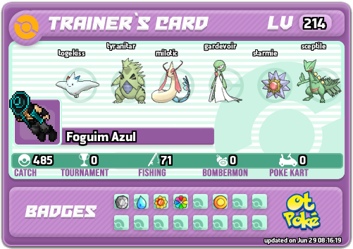 Foguim Azul Card otPokemon.com