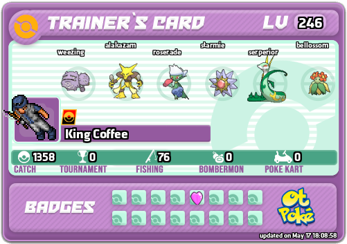 King Coffee Card otPokemon.com