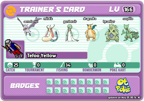 Tefoo Yellow Card otPokemon.com