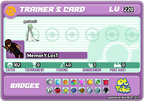 MemorY LosT Card otPokemon.com