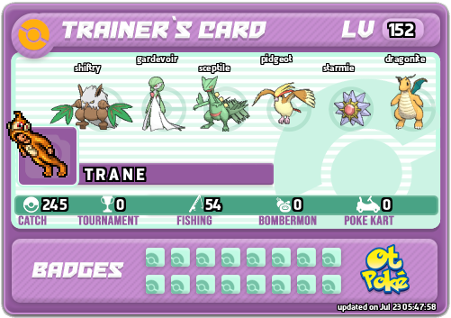 T R A N E Card otPokemon.com