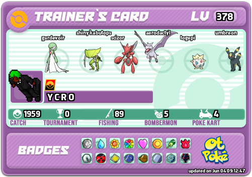 Y C R O Card otPokemon.com