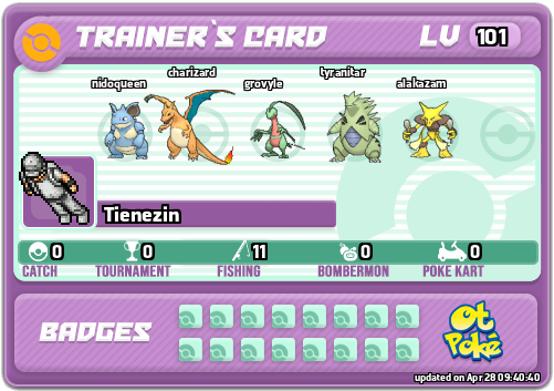 Tienezin Card otPokemon.com