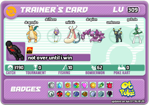 not over until i win Card otPokemon.com