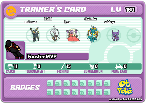 Fooster MVP Card otPokemon.com