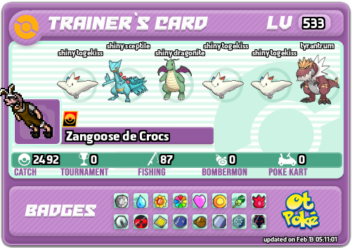 Zangoose de Crocs Card otPokemon.com