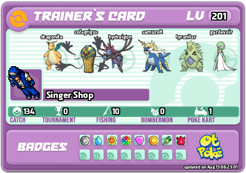 Singer Shop Card otPokemon.com
