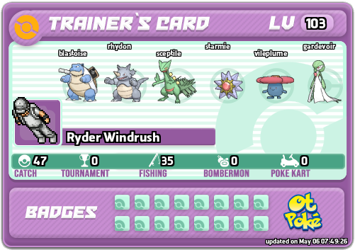Ryder Windrush Card otPokemon.com