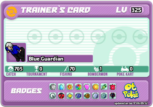 Blue Guardian Card otPokemon.com