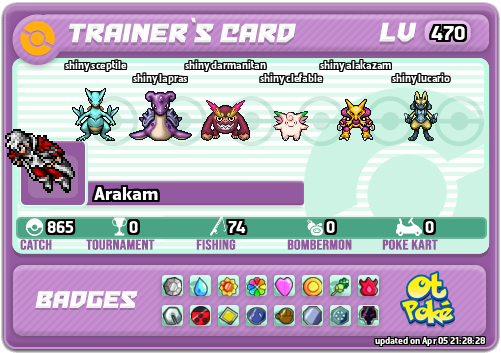 Arakam Card otPokemon.com