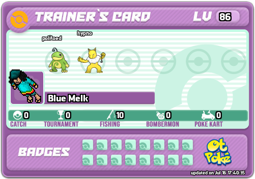 Blue Melk Card otPokemon.com