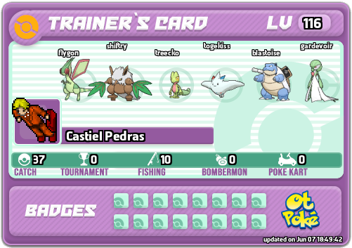Castiel Pedras Card otPokemon.com