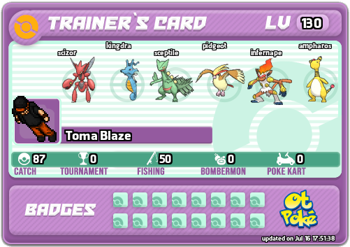 Toma Blaze Card otPokemon.com