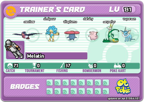 Melatin Card otPokemon.com
