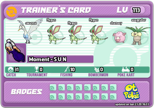 Moment - S U N Card otPokemon.com