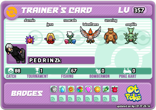 P E D R I N Zk Card otPokemon.com