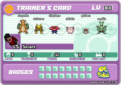 Sxcarx Card otPokemon.com